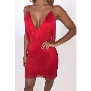 *NEVER WORN* Red Meshki Tassel Fringe dress